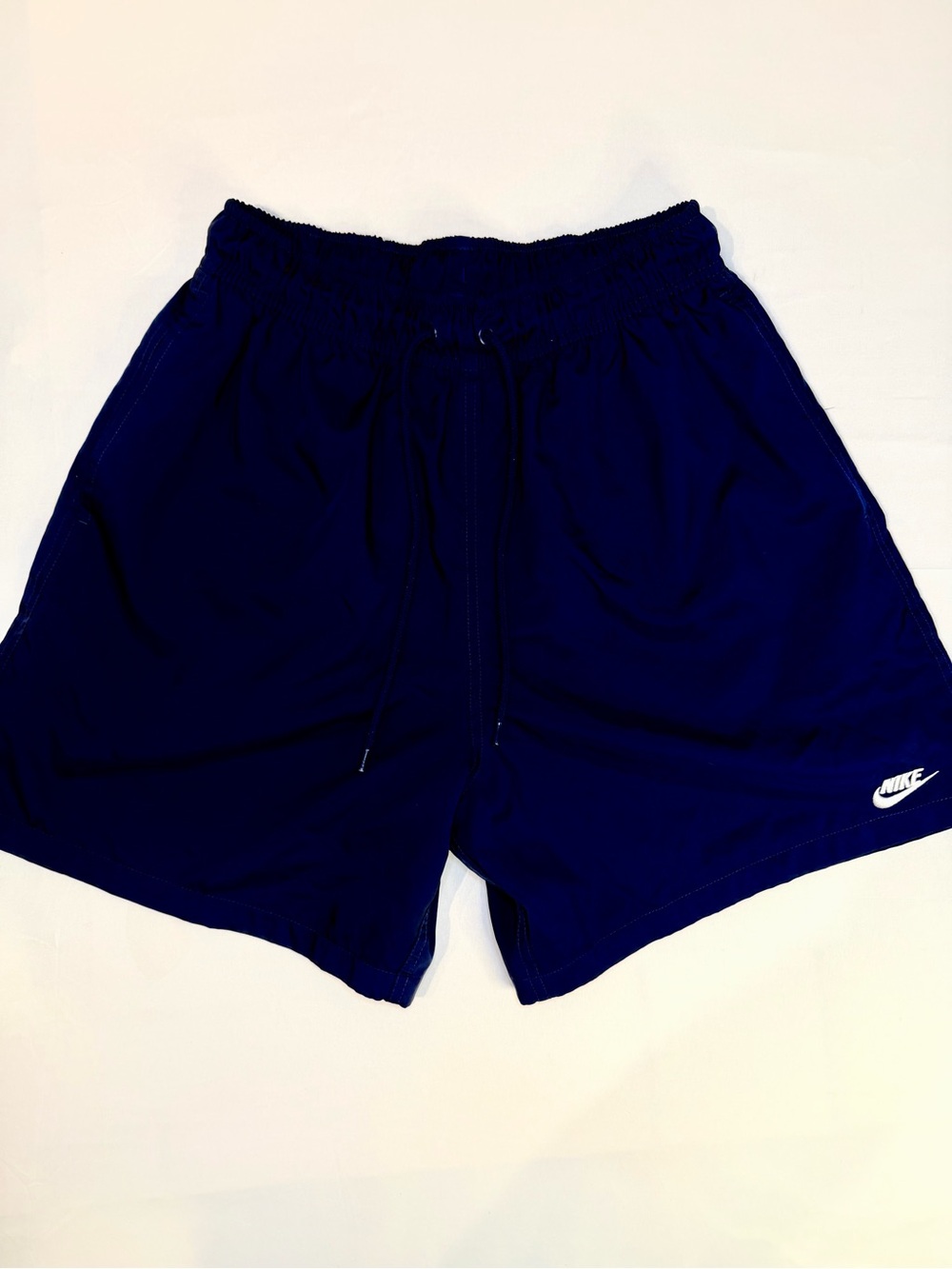 VTG 90’s Nike Shiny Shorts M Navy Soccer Running Gym Lined Embroidered 1990s